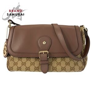GUCCI Sukey shoulder bag Clutch brown beige GG canvas leather